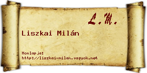 Liszkai Milán névjegykártya