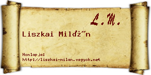 Liszkai Milán névjegykártya