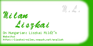 milan liszkai business card